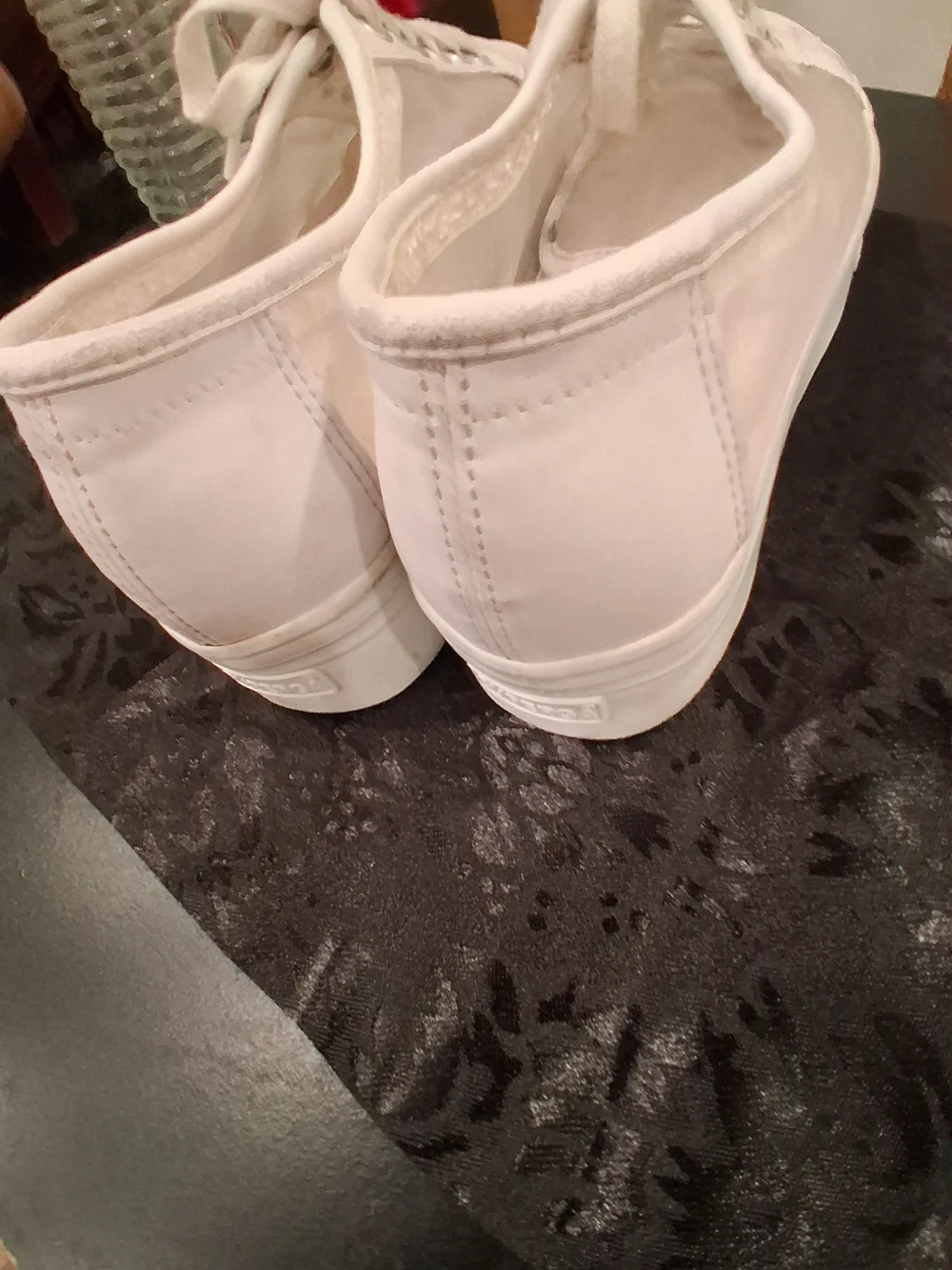 Superga Lulus White Clear-Panel Platform Sneakers Size 8.5 - Picture 5 of 9